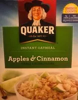 Mängden socker i Quaker instant oatmeal apples and cinnamon