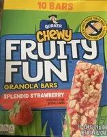 Mängden socker i Fruity Chewy Fun Granola Bars Splendid Strawbery