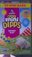 Mängden socker i Chewy mini dipps birthday blast