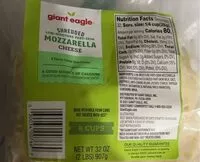 Mängden socker i Shredded mozzarella cheese