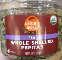 Mängden socker i Organic Raw Whole Shelled Pepitas