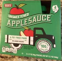 Mängden socker i Unsweetened applesauce