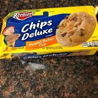 Mängden socker i Keebler, chips deluxe cookies, peanuts butter cups, peanut
