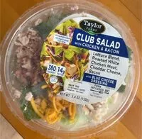 Mängden socker i club salad with chicken and bacon