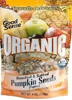 Mängden socker i Roasted and salted pumpkin seeds