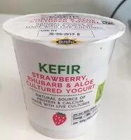 Mängden socker i KEFIR strawberry, rhubarb & Aloe cultured yogurt
