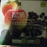 Mängden socker i Super fruity low fat live yogurt