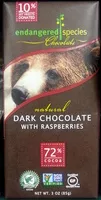 Mängden socker i Natural dark chocolate with raspberries