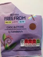 Mängden socker i Choc buttons free from