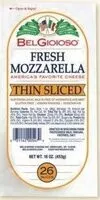 Mängden socker i Thin Sliced Fresh Mozzarella Cheese