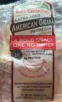 Mängden socker i Extra Aged American Grana Parmesan Snack Cheese