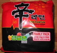 Mängden socker i Nongshim, shin ramyun, noodle soup