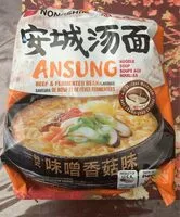 Mängden socker i Ansung noodle soup, beef and fermented bean flavor