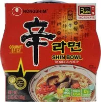 Mängden socker i Nongshim shin bowl noodle gourmet spicy picante