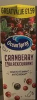 Mängden socker i Ocean Spray Cranberry & Blackcurrant