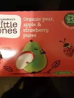 Mängden socker i Organic pear, apple & strawberry puree
