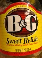 Mängden socker i B&g, sweet relish