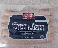 Mängden socker i Pepper and Onion Italian sausage