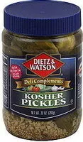Mängden socker i Dietz & watson deli complements pickles kosher