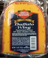 Mängden socker i Dietz & watson, pasteurized process ny state cheddar cheese, buffalo wing
