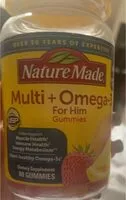 Mängden socker i Multi+ omega-3 for him gummies