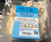 Mängden socker i Reduced fat coleslaw