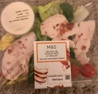 Mängden socker i Salade De poulet Roti Et Bacon
