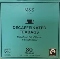 Mängden socker i Decaffeinated Teabags