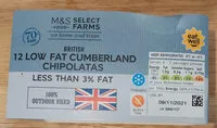 Mängden socker i Low Fat Cumberland Chipolatas
