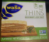Mängden socker i Thins flatbread, rosemary & sea salt