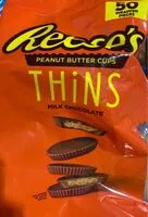 Mängden socker i Milk chocolate thins peanut butter cups, milk chocolate