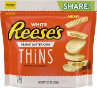 Mängden socker i Peanut butter cups thins, white