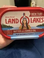 Mängden socker i Land o lakes spread butter with canola oil
