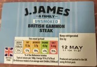 Mängden socker i Unsmoked British gammon steak