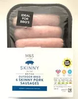 Mängden socker i 6 low fat Pork sausages