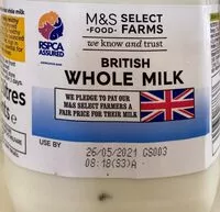 Mängden socker i British Whole Milk