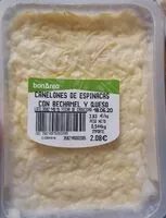 Mängden socker i Canelones de espinacas con bechamel y queso