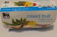 Mängden socker i mixed fruit in light syrup with natural flavors