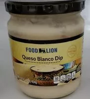 Mängden socker i Food lion queso Blanco dip
