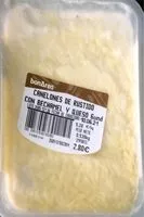 Mängden socker i Canelones de rustido con bechamel y queso