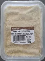 Mängden socker i Canelones de rustido con bechamel y queso