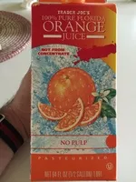 Mängden socker i Orange juice no pulp 100% pure florida
