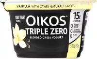 Mängden socker i Dannon oikos triple zero nonfat yogurt vanilla