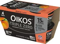 Mängden socker i Oikos triple zero peach flavored blended greek yogurt