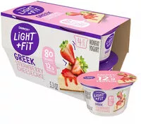 Mängden socker i Dannon Light + Fit Strawberry Cheesecake Greek Yogurt 4pk