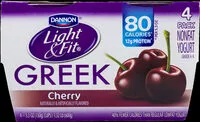 Mängden socker i Dannon Light+ Fit Greek Cherry Yogurt 4pk