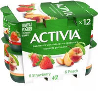 Mängden socker i ACTIVIA STRAWBERRY / PEACH 12PK