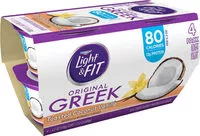 Mängden socker i Light and fit toasted coconut vanilla flavored greek yogurt
