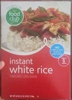 Mängden socker i Instant white rice