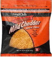 Mängden socker i Shredded Mild Cheddar Cheese